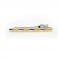 Tie Clip Double Wrapped Silver Bar Yellow Gold Tone 1.JPG